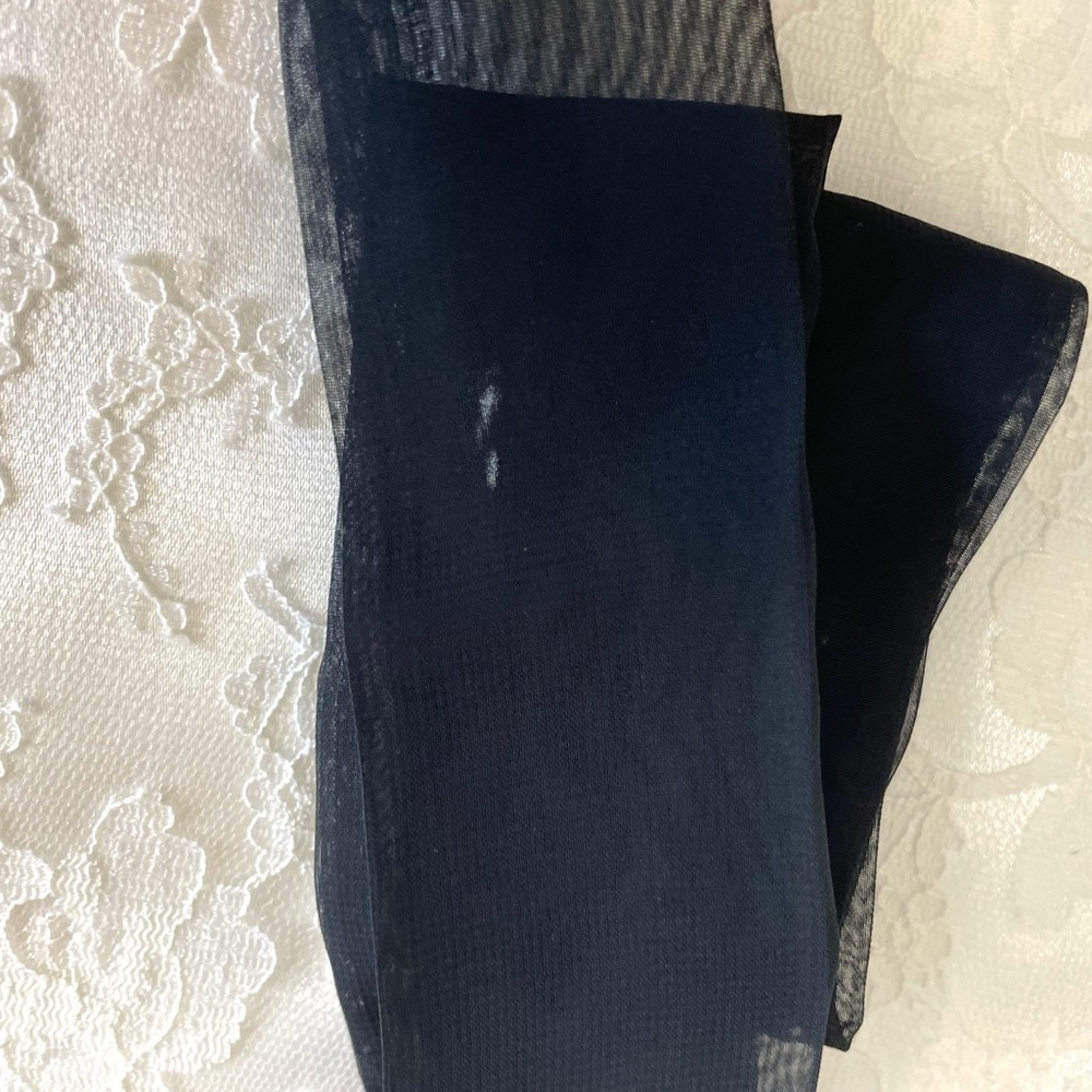 Vintage Black Silk Chiffon & Lace Lingerie Robe Size Small - Picture 14 of 15